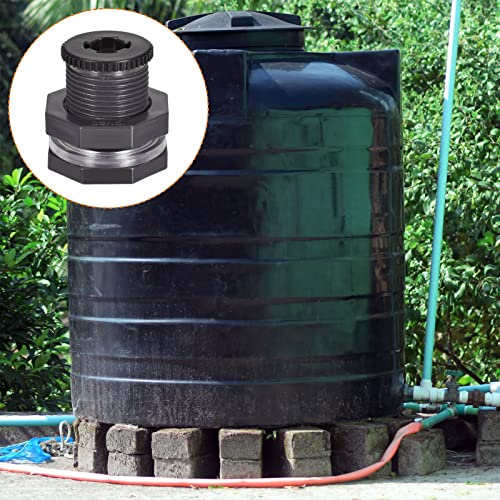 M METERXITY 3 Set PVC Bulkhead Fitting, Threaded Bulkhead Water Tank Connector, with Plug Fitting, Apply to Aquariums - Image 2