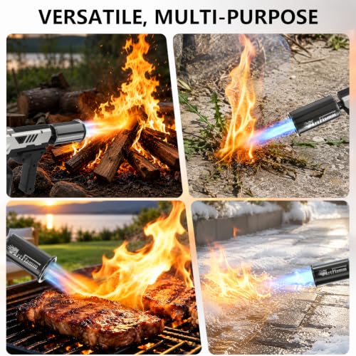 Image of ARTFLAMM Upgraded Propane Torch Gun with One-Touch Max Flame Boost, Heavy Duty Blow Torch with Trigger Control for BBQ, Fire Starting, Grilling, Searing Steak & Outdoor Use (Tank Not Included)