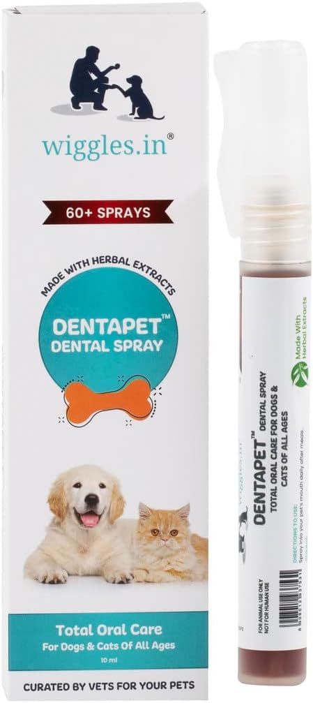 DentaPet Dog Mouth Freshener Spray, 10ml - Dental Care Cat Teeth Cleaning Spray - Bad Breath Mint Plaque Off Tartar Remover Spray (Pack of 1)