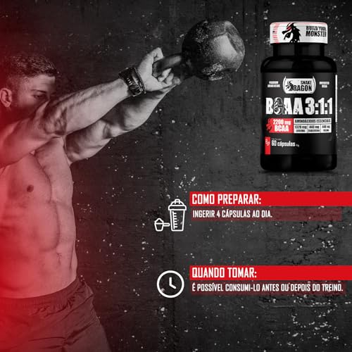 Kit 3x BCAA 3:1:1 2200mg Por Dose de Aminoácidos L-Valina L-Leucina L-Isoleucina Enriquecida com Arg