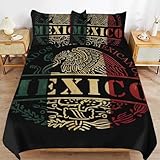 generic Mexican Mexico Flag 2 Comforter Cover Set,Ultra Soft 3-Piece Duvet Cover Set,1 Duvet Cover + 2 Pillow Shams for Teen Boys Kids Girls Room Decor 86''x70''