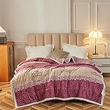OYUXMAS European Style Printed Blanket,3 Layers Soft Fuzzy Fleece Blanket Plush Throw Blanket for Co
