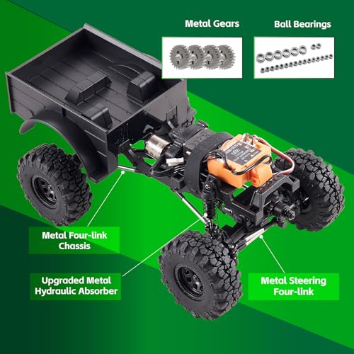Image of FCX24S FMS 1 /24 Power Wagon S Brushless RC Crawler, Offroad Trucks 4X4 RC Rock Crawler with 2 Speed Switch and LED Lights for Adults (Green)
