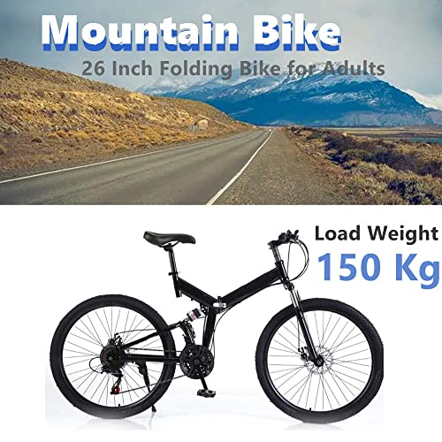 Fetcoi 26 inch mountainbike vouwfiets premium mountainbike 21 versnellingen dubbel schijfremsysteem fiets voor jongens… - Afbeelding 5