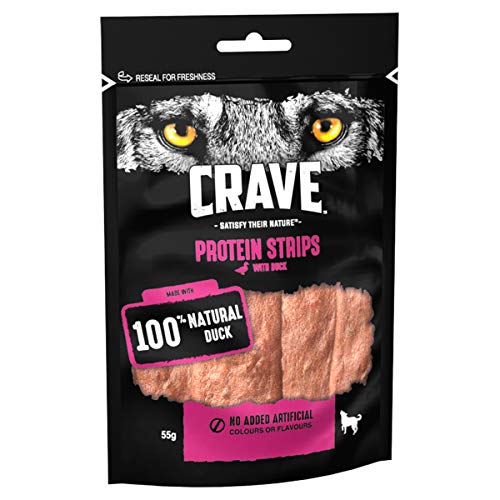 Price comparison product image Crave Protein Strips - High Protein,  Grain Free Dog Treat with Duck Flavour