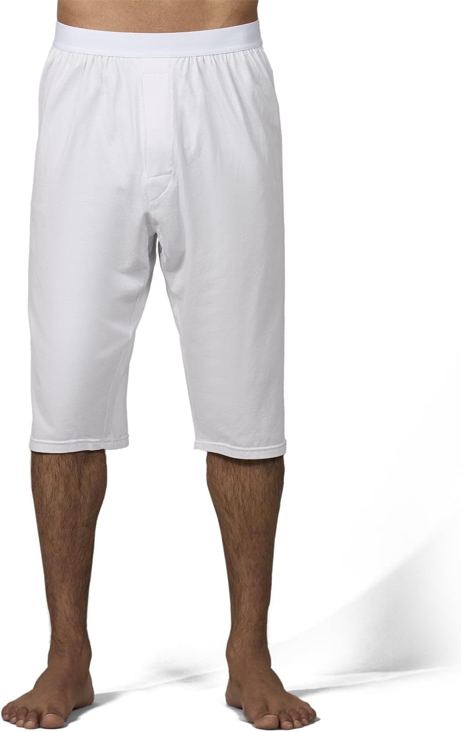 MeMoi 2 Pair Men's Knee-Length Cotton-Rich Knit Boxer Shorts