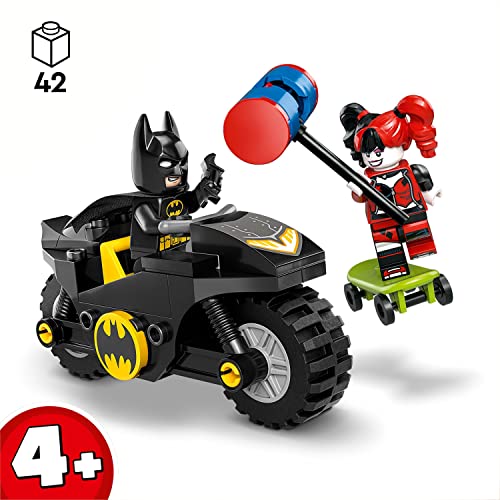 76220 DC Batman Contro Harley Quinn, Set di Action Figure di Supereroi con Skateboard e Moto Giocattolo, Giochi per Bambini e Bambine dai 4 Anni - Lego - Immagine 1