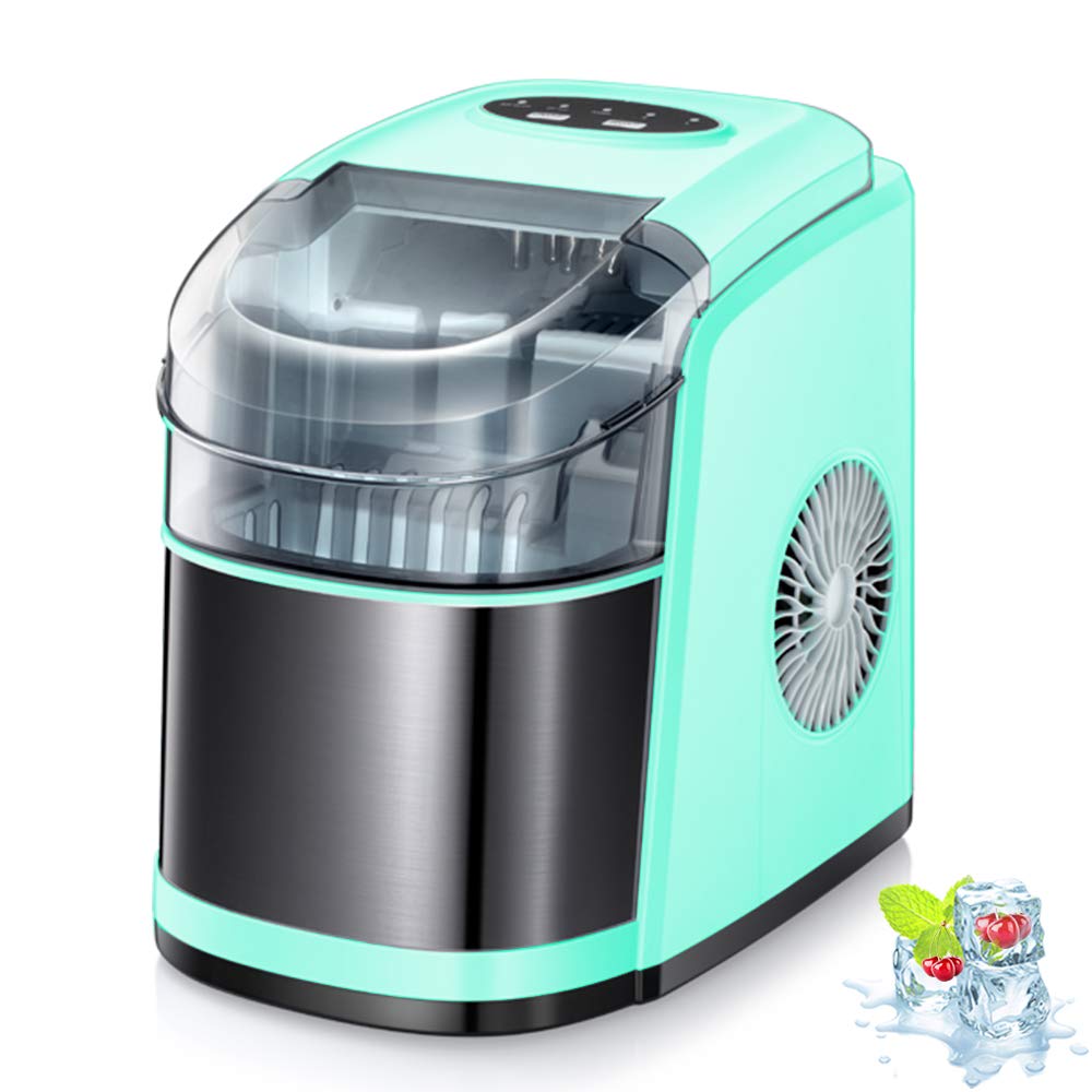 Kismile Ice Maker, Countertop Ice Maker Machine, 9 Ice Cubes Ready in 8