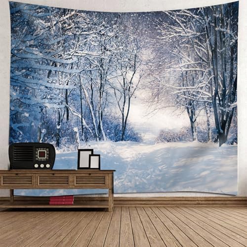 Tenture murale neige arbres decoration murale de qualité supérieure mesurant 200x200CM