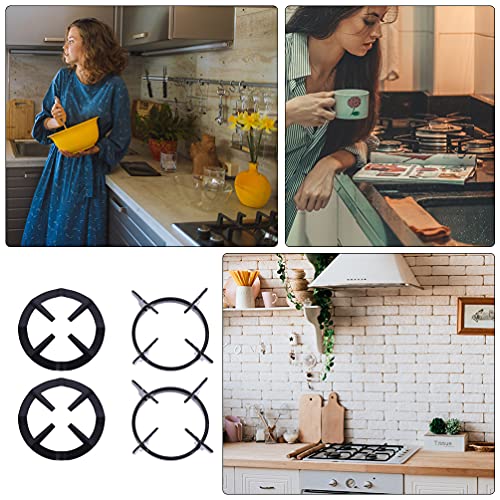 HEMOTON 4 Pcs Mocha De Fogão Suportes De Fogão a Gás Suporte De Fogão De Pote De Leite Anel Wok Para