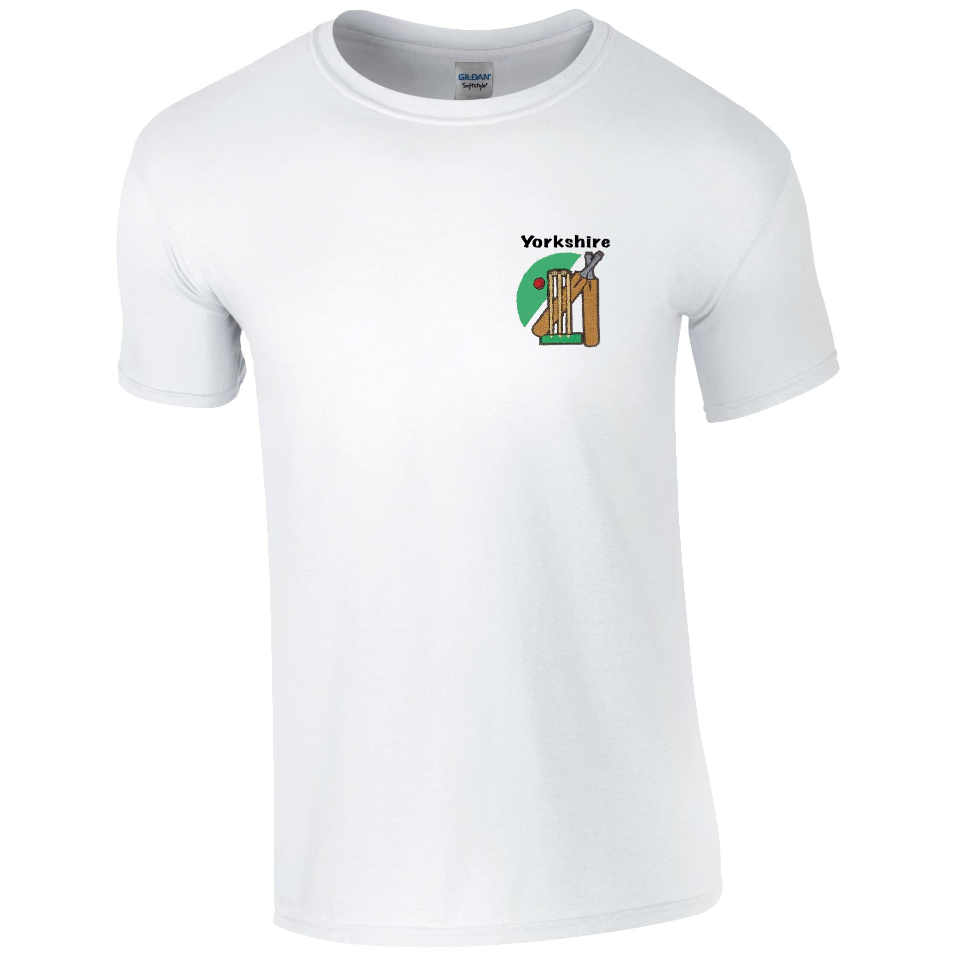 HiViz Kings Yorkshire Cricket T Shirt Wicket Bats Ball (as8, Alpha, s, Regular, Regular, White)