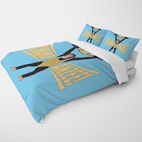 Funda de edredón tamaño individual, ropa de cama rústica con patrón Anzee de doble campeón con 2 fundas de almohada (individual, 68 pulgadas de