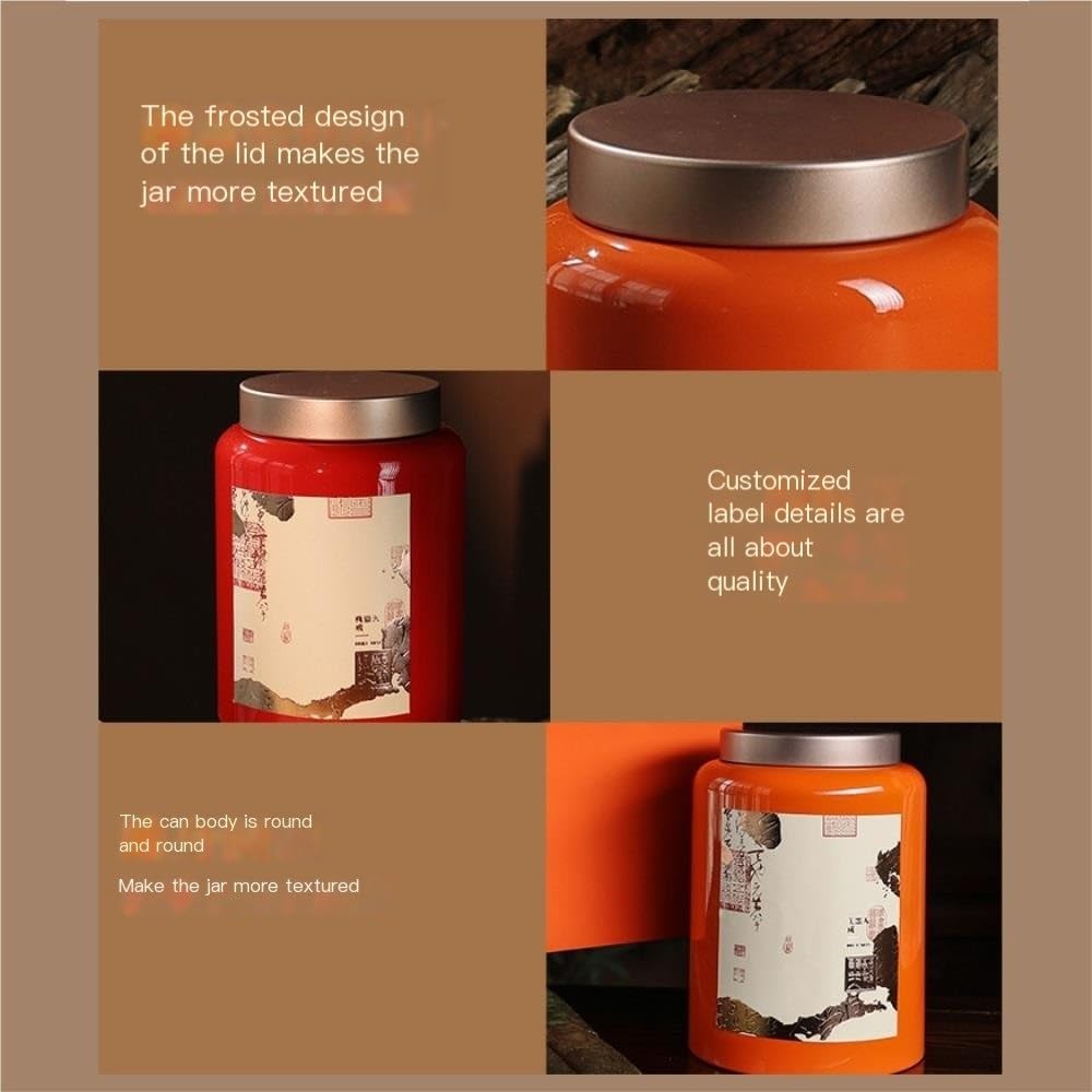 HLTYGWX Pojemnik na herbatę Pojemnik do przechowywania herbaty luzem Ceramiczny szczelnie zamknię słoik Pusty słoik Kuchnia Słoik do przechowywania przypraw Retro Zestaw do herbaty Pojedynczy słoik