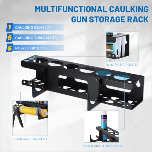 MidingChai Silikonspritze Holder,Multifunktionaler Silikonhalter Spraydosierhalter, Aufbewahrungsregal Für Kartuschen, Wandmontierte Rohr Metallregal, Rohrlager Hand Caulking Rohrrohr Rack