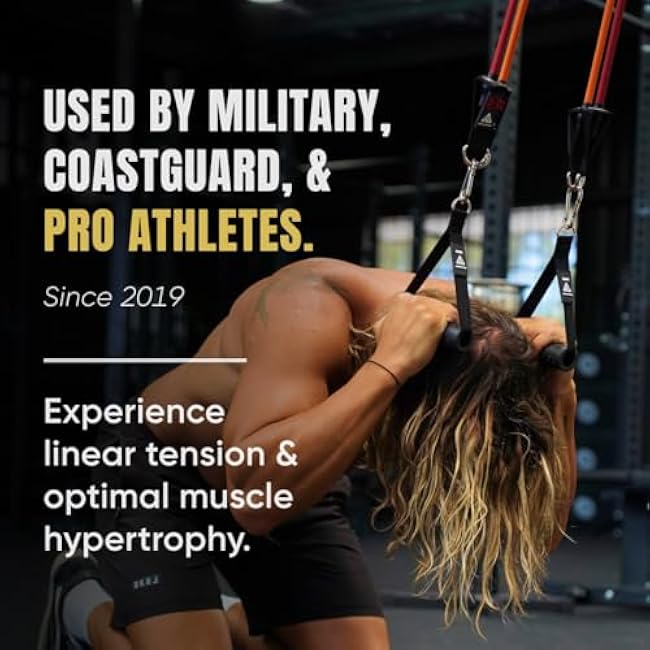 Stackable Resistance Band Set - with Up to 450LBS of Resistance, Band Bar, Premium Handles, Heavy Duty Door Anchor, Padded Ankle Straps, Digital Workout Guide