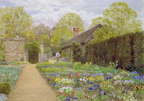 Toile Le Pansy Garden H Hunn décoration murale salon ambiance jardin anglais