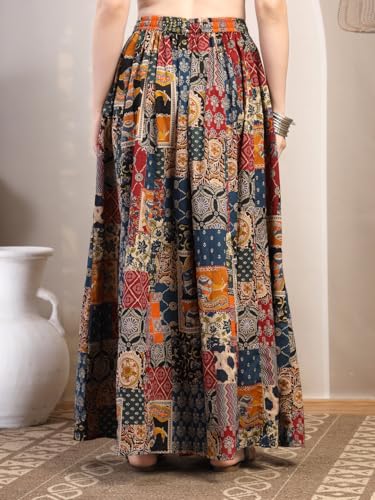 Image of COTLAND Fashions Jaipuri Cotton Printed Flared Palazzo Pants for Women