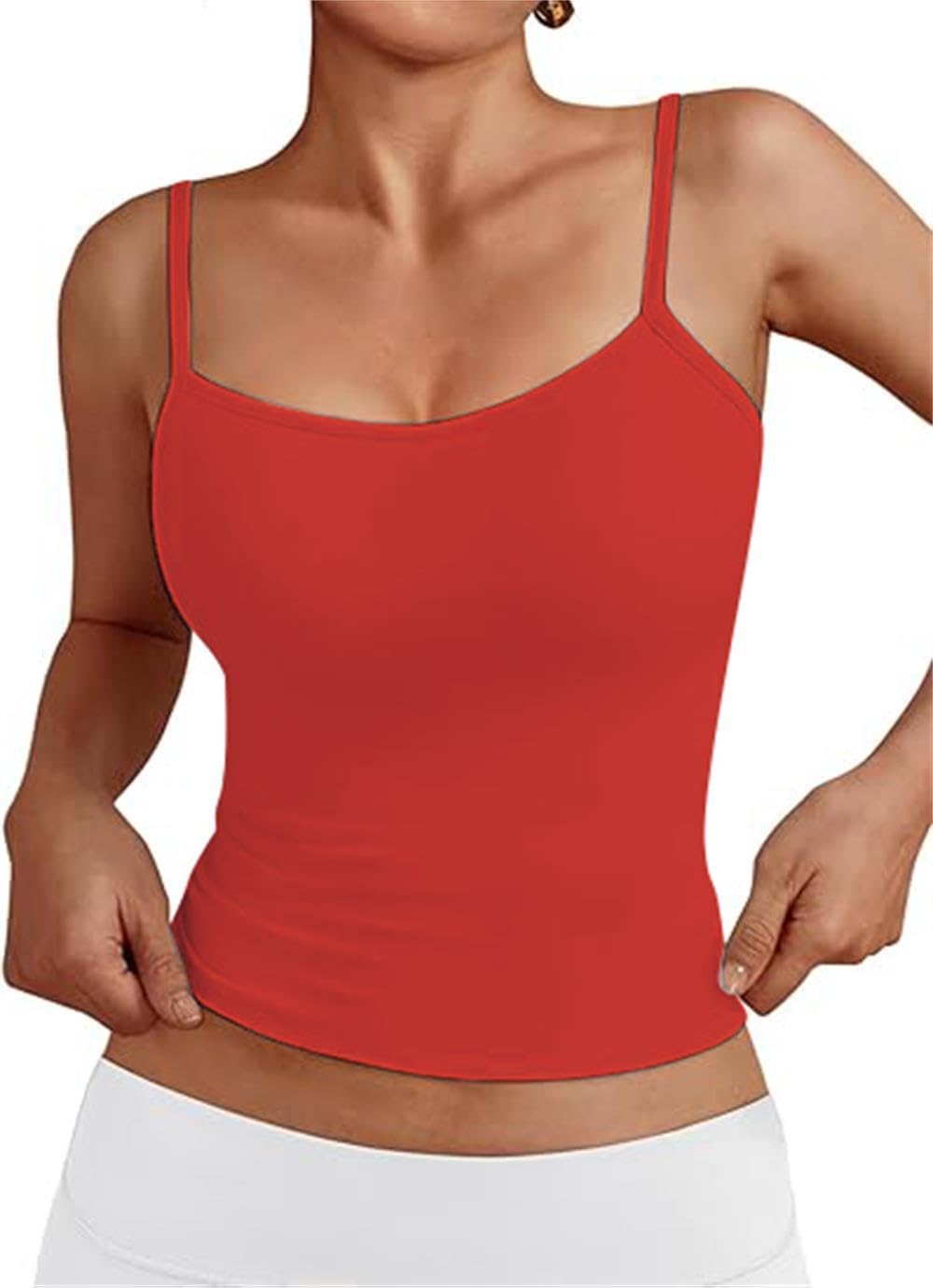 OYIGELZ Damen Summer Tank Top Ärmelloser Slim Fit Tops Basic Shirt Summer Camisole Tops Streetwear