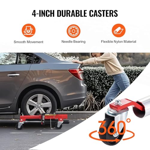 Carrello idraulico per sollevamento pneumatici per auto, camion, camper, rimorchi, capacità di carico 680,4 kg, cricchetto, cricchetto, posizionamento del veicolo
