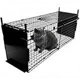 Thealyn Cage de Piégeage pour Animaux, Double Porte, Cage Métallique à Double Porte - Piège Humane pour Animaux Vivants (84 x 33 x 28 cm)