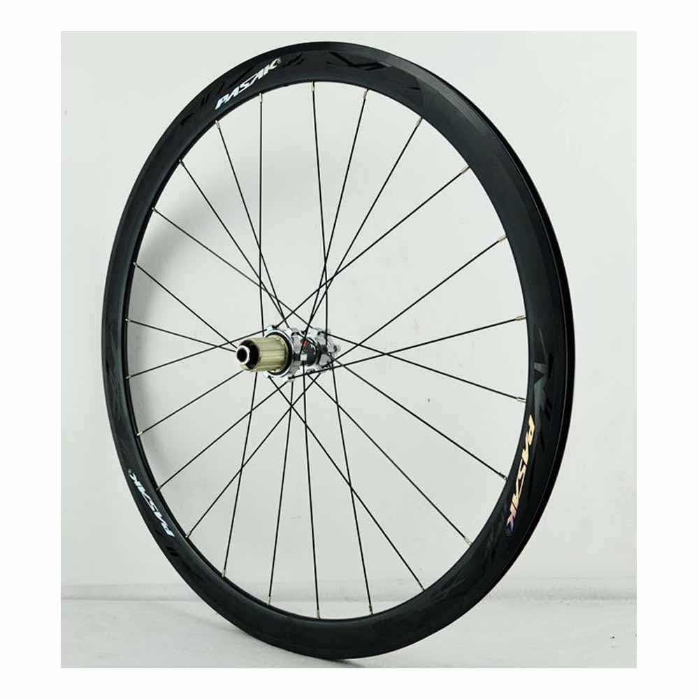 Juego De Ruedas De Bicicleta De Carretera De Ciclocross 700C Ruedas De Eje Pasante 15 * 100/12 * 142mm, Llantas De Doble Pared 40mm, Freno De Disco + C/V, 7-12 Velocidades