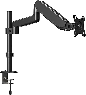 VonHaus Single Monitor Stand for 13-32" Screens, Monitor Mount with Clamp & Gas Spring Arm, Height Adjustable, Easy Assemble Stand with Full Tilt, Rotation & Swivel, VESA: 75x75 & 100x100mm