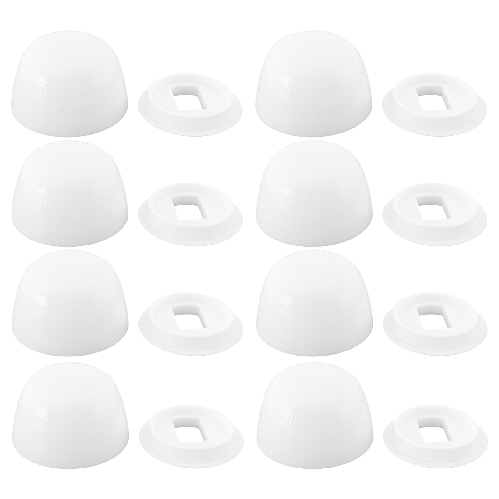 Emagtech 4 Pairs 3.5X2cm Toilet Bolt Caps Plastic Cover Set For Cover Rusted Floor Bolts And Enhance Bathroom Appearance
