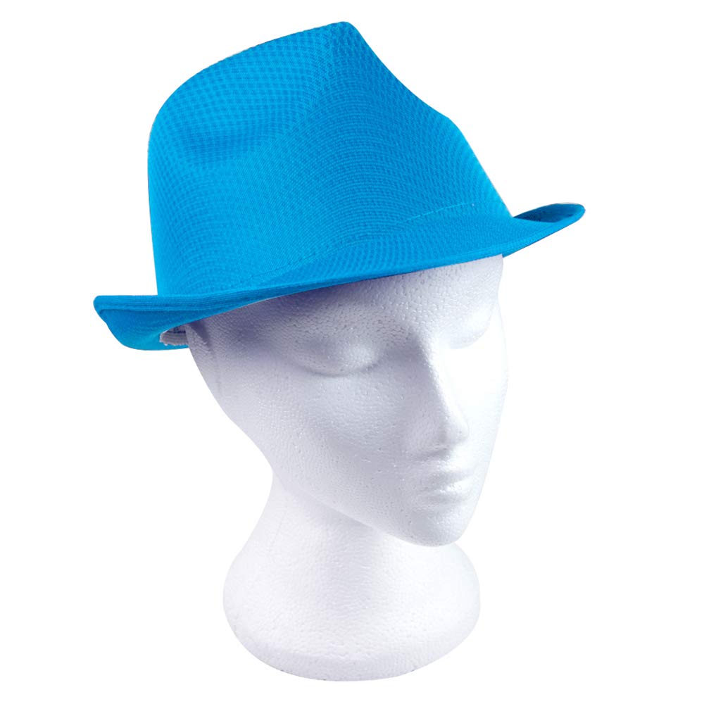 eBuyGB Fedora Sun Hats Panama Trilby Style Mens Ladies Bowler Hat Ideal for Holiday Fancy Dress Party Jazz Gangster, Pack of 1