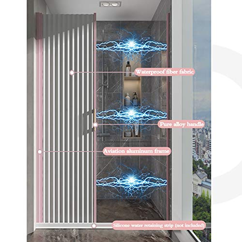 Magnetic Shower Curtain, Free of Perforation, Automatic Suction Magnetic Shower Curtain,Black,190/220 * 180cm - Image 4