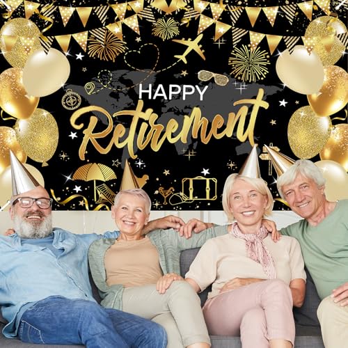 Mocsicka Retirement Party Decorations Backdrop for Men 6x3.6ft - image 7