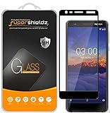 (2 Pack) Supershieldz for Nokia 3.1 Tempered Glass Screen Protector, (Full Screen Coverage) Anti Scratch, Bubble Free (Black)