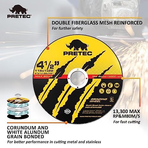 Image of 27 Pack Cut Off Wheels 4-1 /2 inch, Metal Cutting Wheel for Angle Grinder | 7 /8 inch Arbor, 0.045 inch Thin, Angle Grinder Cutting Disc For Metal and Stainless Steel, Aluminum Oxide, Aggressive Cutting Wheel