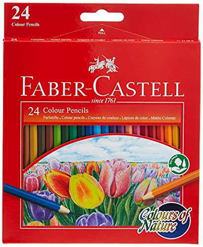 Faber-Castell COLOURS OF NATURE COLOUR PENCILS 24 COLOUR IN A CARDBOARD BOX Assorted designs 114426