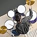 Best Choice Products 5-Piece Full Size Complete Adult Drum Set w/Cymbal Stands, Stool, Drum Pedal, Sticks, Floor Tom - Dark Blue Sparkle