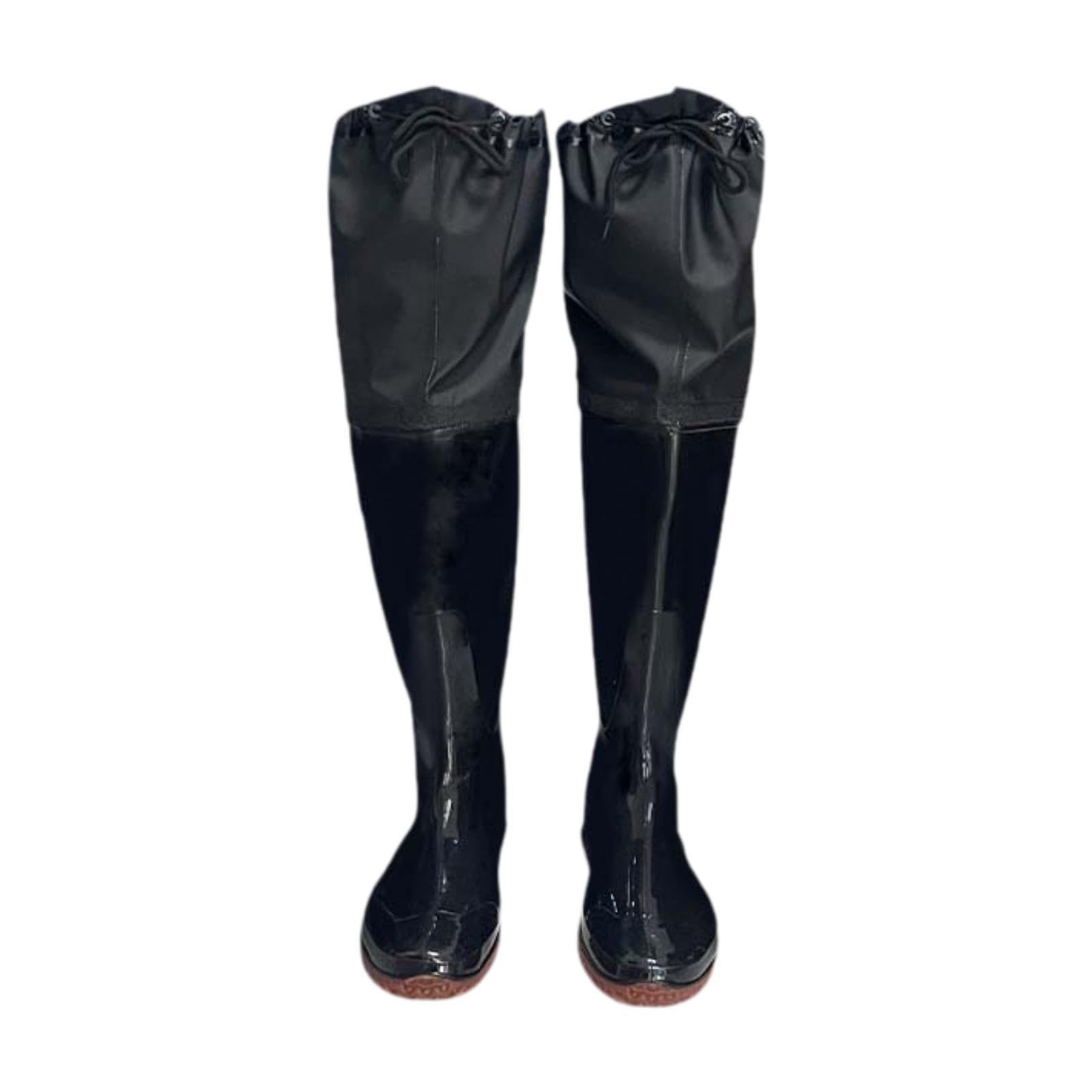 Botas de Pesca, Botas de Caña Alta, Botas, PVC, Altura 60 Cm, Botas Ligeras de Vadeo con Suela Blanda, Botas de Pesca con Calcetín, Botas de P