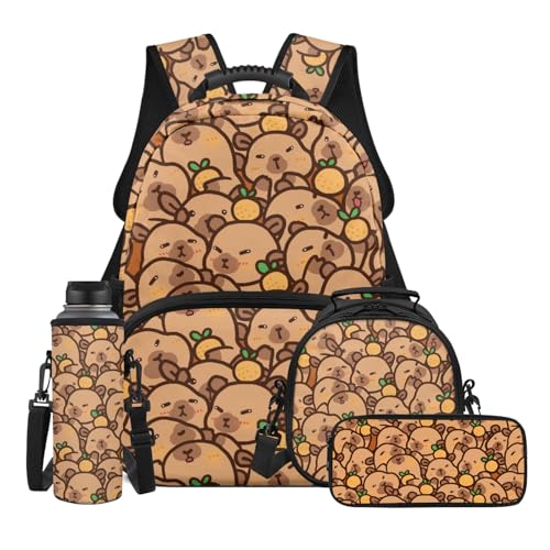 CLOHOMIN Sea Turtle Backpack Lunchbox Set for Girls 4 in 1 Kids School Bag and Lunch Box for Boys Preschool Bookbag with Lunch Bags + Pencil Case + Water Bottle Bag Girls Book Bags, Blue Ocean 7