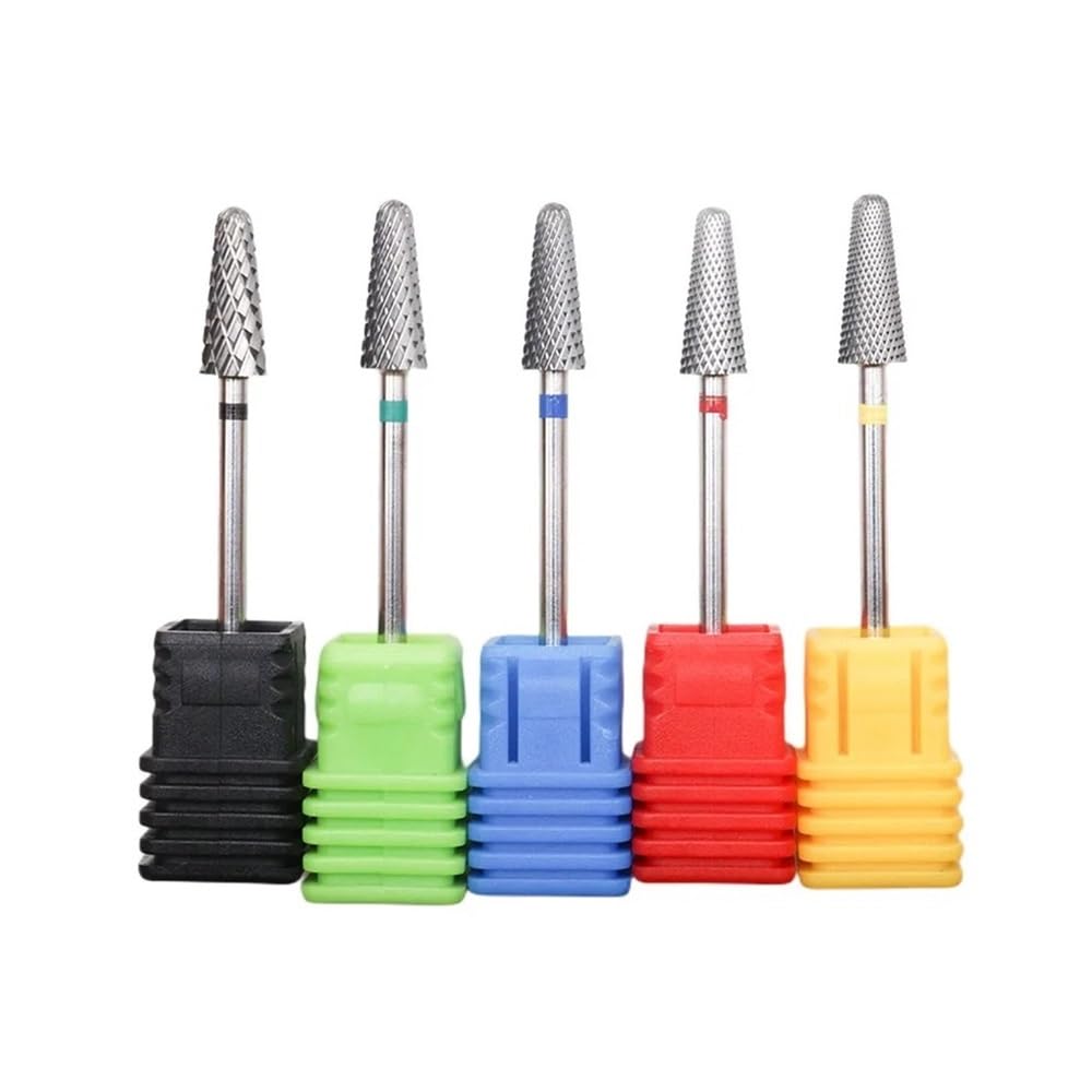 Broca Profesional for Uñas De Carburo De Tungsteno Con Forma De Paraguas for Eliminación De Cutículas Y Trabajos De Detalle De Uñas(5pcs)