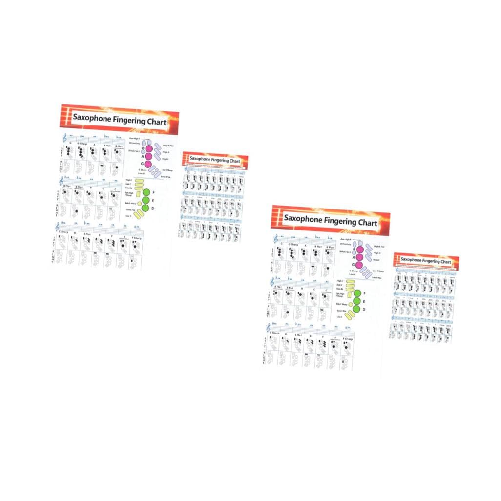 ifundom 4pezzi Poster Per Saxofono Con Accordi e Diagrammi Per Principianti Carta Patinata Resistente e Chiara Per Studio e Pratica Musicale