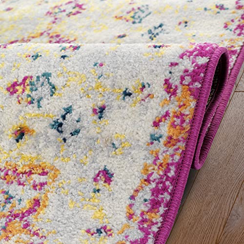 Antep Rugs Elite 2X7 Vintage Bohemian Distressed Oriental Medallion Indoor Runner Rug (Pink, 2' X 7') #TOP5