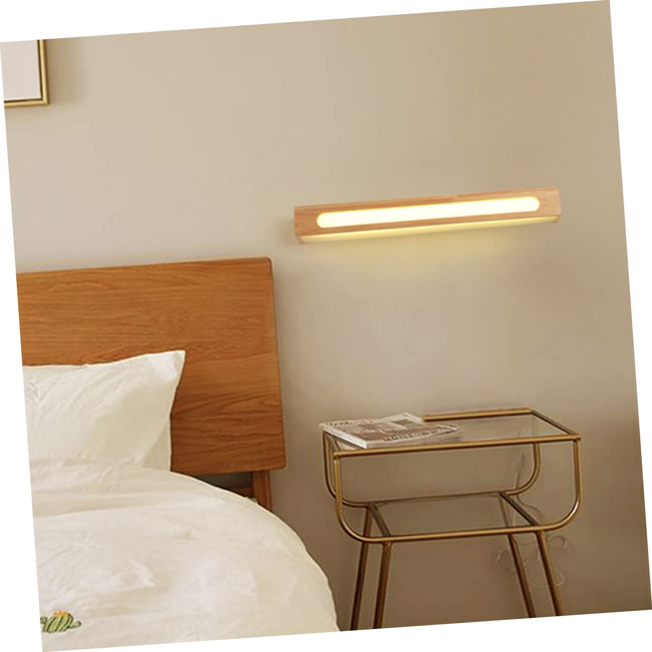 Veemoon Aplique LED para Espejo de Baño de Madera Maciza Moderno