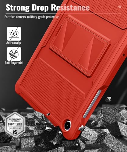 Image of MoKo Shockproof Case Fit Samsung Galaxy Tab A11+ Plus / A9+ 11 Inch | Full Body Rugged Stand Back Cover with Built-in Screen Protector for Galaxy Tab A11+ / A9+ Tablet, Red