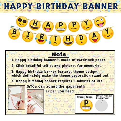 Image of Party Propz Smiley Balloons For Birthday Decoration- Pack Of 38 Pcs,Smiley Birthday Theme For Kids Emoji Theme Birthday Decoration Kit Happy Birthday Banner(Cardstock)Birthday Decoration Items,Yellow