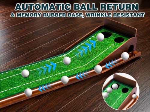 Image of Putting Green Indoor, 9.8 FT Golf Mat Automatic Ball Return