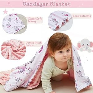 QSTEHEML Baby Blanket Neutral,Super Soft Elephant Minky Blanket Unisex,Baby Gifts for Girls Boys,Double Layer with Dotted Backing, Newborn Blankets for Crib Stroller (Elephant, 30 * 40inch) QSTEHEML Baby Blanket NeutralSuper Soft Elephant Minky Blanket UnisexBaby Gifts for Girls BoysDouble Layer with Dotted Backing Newborn Blankets for Crib Stroller Elephant 30 40inch