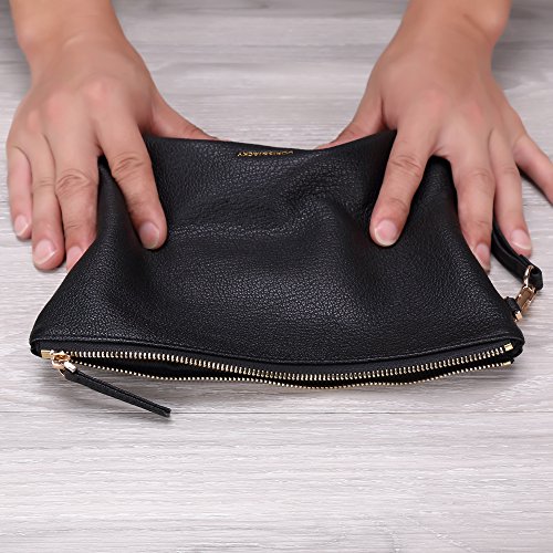 Image of DORIS&JACKY Lambskin Leather Wristlet Clutch Purse Women Large Phone Wallet