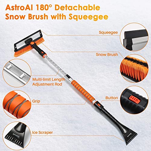 Astroai 27'' Classic And 47.2'' Upgraded Ice Scraper With Squeegee(Orange) #TOP6