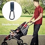 UKETO Leder-Babytasche, Kinderwagen-Haken, drehbar, zum Aufhängen (blau, 1 Stück)