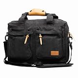 Durable Canvas Laptop Notebook Ultrabook Tablet Case Shoulder Messenger Bag (Dark Gray)