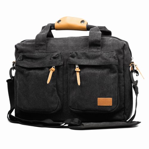 Durable Canvas Laptop Notebook Ultrabook Tablet Case Shoulder Messenger Bag (Dark Gray) #TOP10