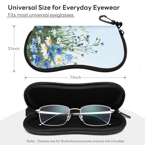 Image of Sunglasses Case with Belt Clip, Ultra Light Neoprene Zipper Soft Padded Glasses Case for Women Men